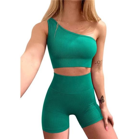 Workout Outfit for Women Gym&Yoga High Waist Shorts With Sports Bra Exercise Set - Picture 1 of 5